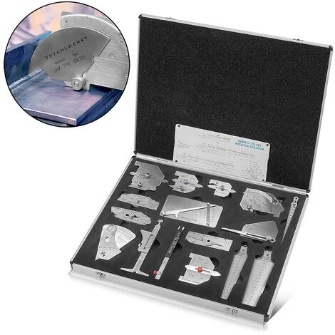 STAHLWERK Calibro Per Saldatura / Calibro Per Ispezione Saldatura / Calibro Di Misura Set Di 16 Pezzi Per La Misurazione Della Saldatura Secondo La Norma DIN 862, Con Vari Calibri Per La Misurazione P 3 STAHLWERK Calibro Per Saldatura / Calibro Per Ispezione Saldatura / Calibro Di Misura Set Di 16 Pezzi Per La Misurazione Della Saldatura Secondo La Norma DIN 862, Con Vari Calibri Per La Misurazione P