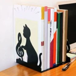 Fermalibri In Acciaio Inox, Per Sostenere Libri Grandi E Pesanti (gatto Musicale) -ProSald Italia 99547801 4