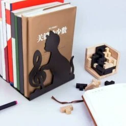 Fermalibri In Acciaio Inox, Per Sostenere Libri Grandi E Pesanti (gatto Musicale) -ProSald Italia 99547801 5