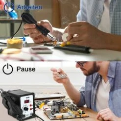 Stazione Di Saldatura Ad Aria Calda, Saldatura Ad Aria Calda Da 700 W, Stazione Di Rilavorazione Per Saldatura Ad Aria Calda LED Display Digitale 100-480°C, Stazione Di Rilavorazione Ad Aria Calda Con -ProSald Italia 99776610 2