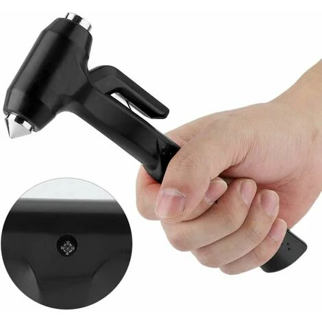 Martello Di Sicurezza - Martello Di Emergenza Martello Di Sicurezza Per Auto Strumento Di Fuga Di Emergenza Taglia Cinture Di Sicurezza In Acciaio Taglia Vetri (nero) 6 Martello Di Sicurezza - Martello Di Emergenza Martello Di Sicurezza Per Auto Strumento Di Fuga Di Emergenza Taglia Cinture Di Sicurezza In Acciaio Taglia Vetri (nero) - immagine 4