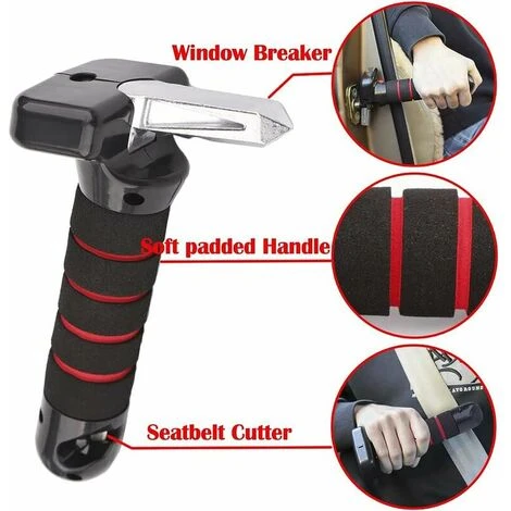 Martello Di Sicurezza Per Auto Multifunzionale, Maniglia Ausiliaria Per Auto, Strumento Di Fuga Di Emergenza Con Rompivetro E Taglierina Per Cintura Di Sicurezza, Adatto Per Auto, Ufficio, Casa, 5 Martello Di Sicurezza Per Auto Multifunzionale, Maniglia Ausiliaria Per Auto, Strumento Di Fuga Di Emergenza Con Rompivetro E Taglierina Per Cintura Di Sicurezza, Adatto Per Auto, Ufficio, Casa, - immagine 3