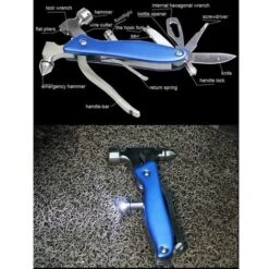 Martello Di Sicurezza Per Auto In Acciaio Inossidabile Multiutensile, Kit Multiutensile Portatile Per Strumento Di Fuga Di Emergenza Per Auto, Campeggio, Famiglia, Blu -ProSald Italia 99782046 5